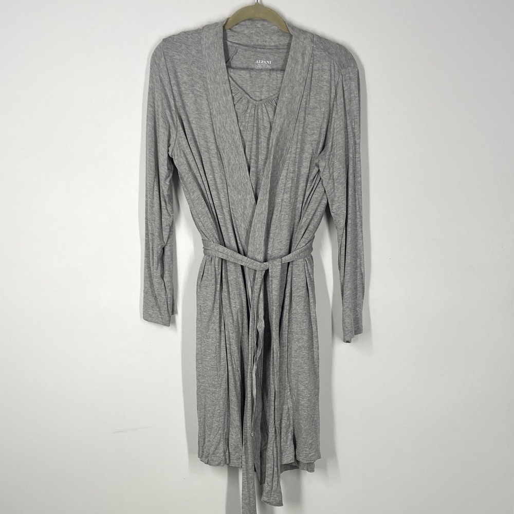 3 piece set Alfani Heather Gray Women's Robe and pajama